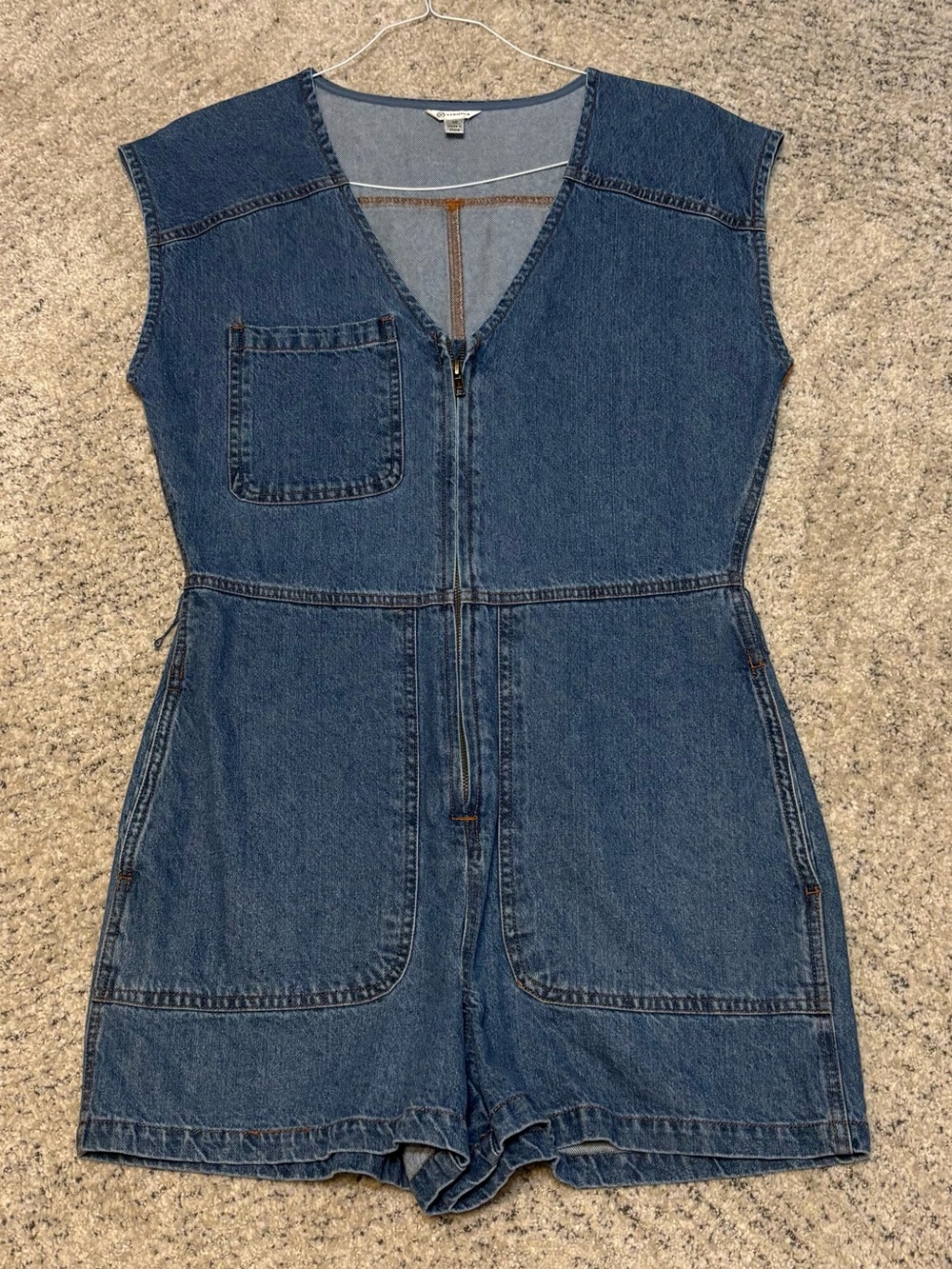 Versona Dark Blue Denim Zip Romper